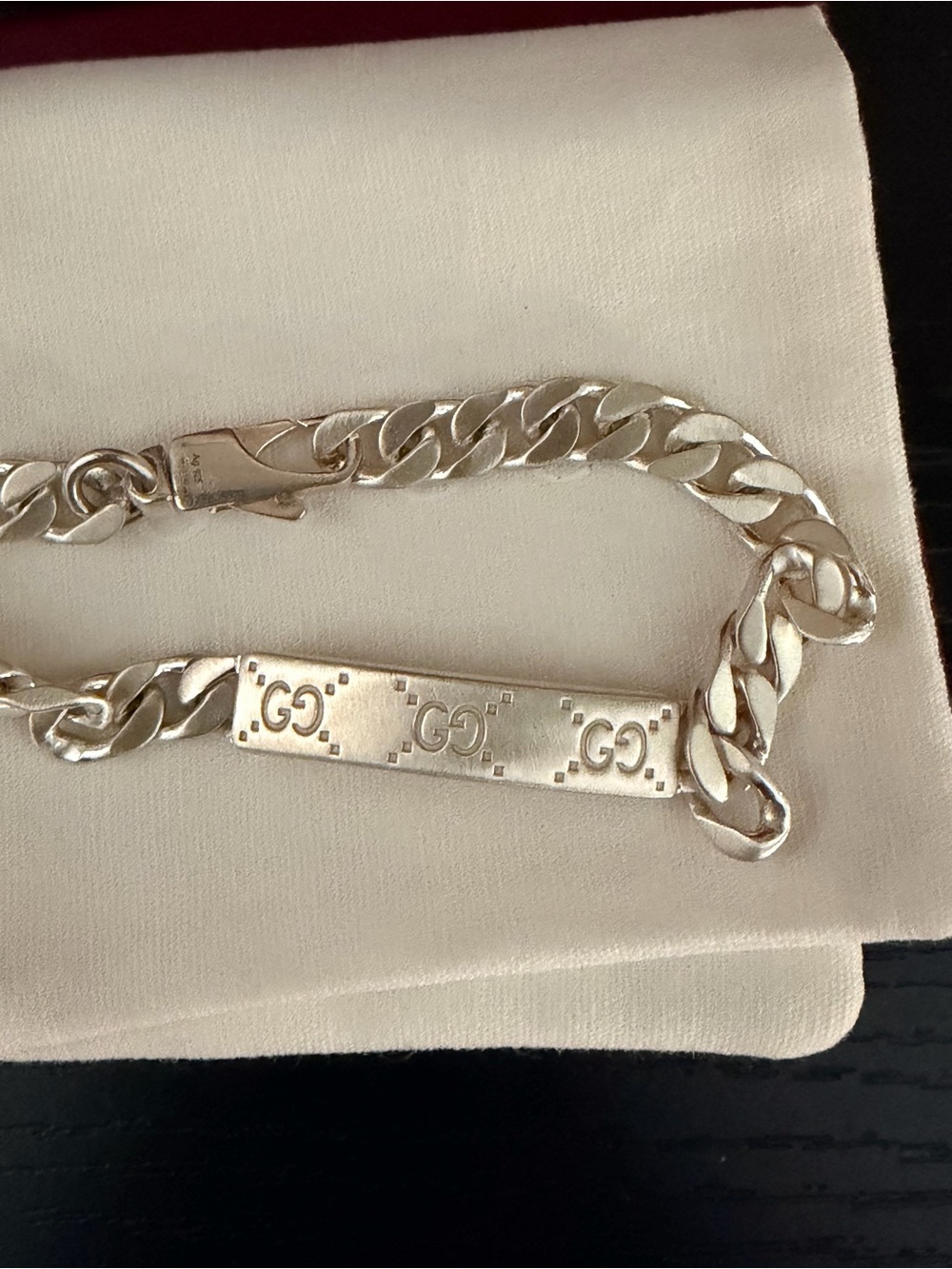 GUCCI Signature Bracelet With Gg Tag GG engraved 925 sterling silver unisex - Picture 5 of 7